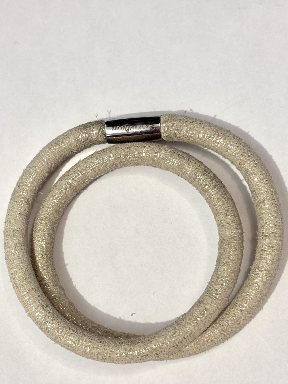 🆕 Brighton Double Woodstock suede bracelet in Linen Holds charms & beads Retired